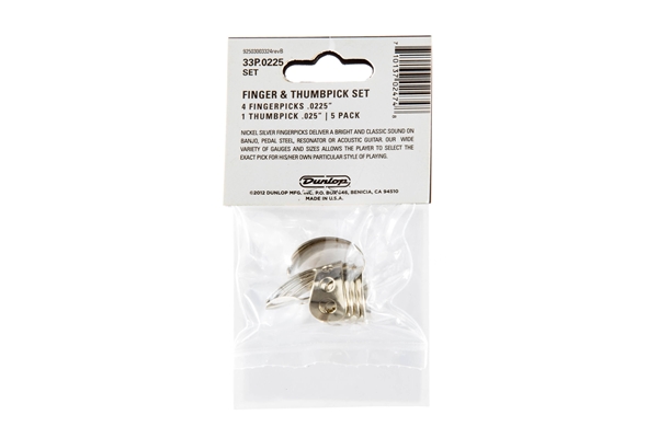 Dunlop - 33P N/S 4FINGER & 1THUMB .0225 - PLAYER'S PACK 5 PLETTRI