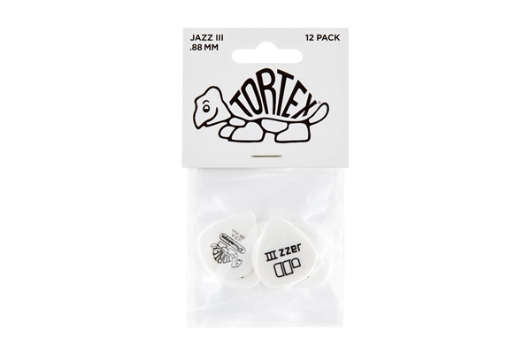 Dunlop - 478P.088 TORTEX WHITE JAZZ III, .88MM
