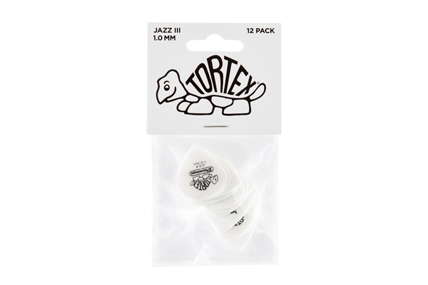 Dunlop - 478P.100 TORTEX WHITE JAZZ III, 1.0 MM
