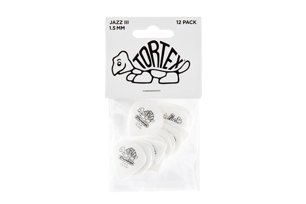 Dunlop - 478P1.50 TORTEX WHITE JAZZ III, 1.5MM