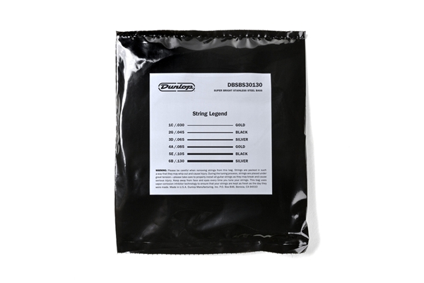 Dunlop - DBSBS30130 Super Bright Stainless Steel, Medium Set/6 Dunlop - DBSBS30130 Super Bright Stainless Steel, Medium Set/6