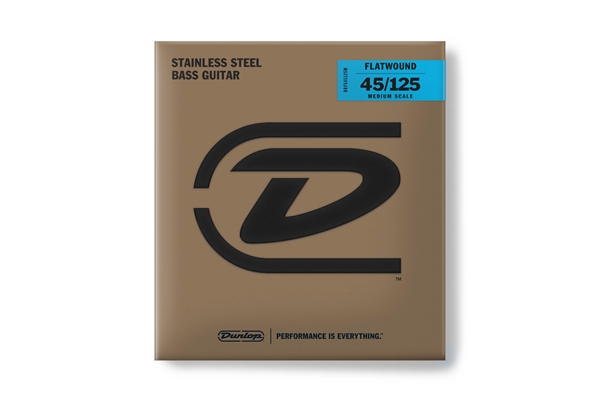Dunlop - DBFS45125M Corde basso Flatwound Scala media Set/5