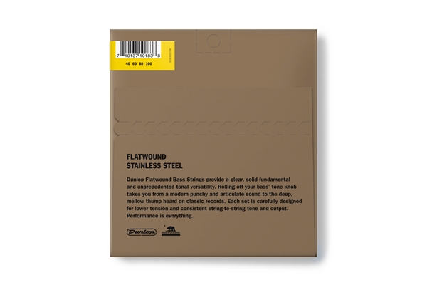 Dunlop - DBFS40100S Corde basso Flatwound Light Scala corta Set/4