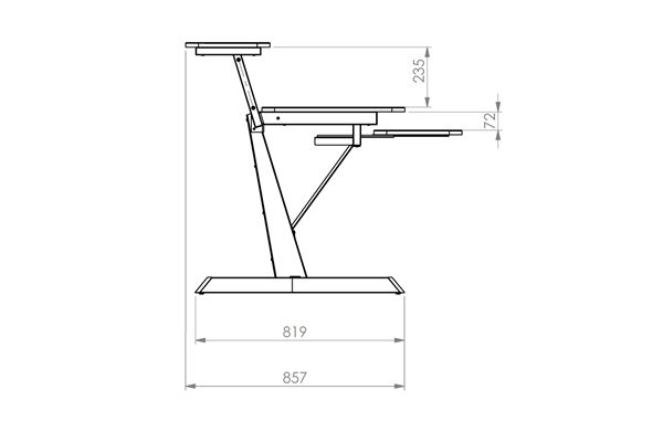 Quik Lok - Z/460 BK Workstation a 3 Ripiani Finitura Black