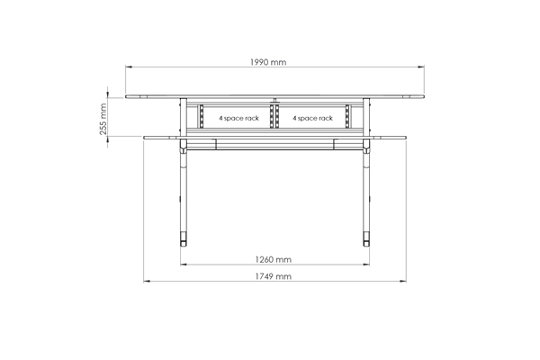 Quik Lok - Z/630 CY Workstation a 2 Ripiani Finitura Ciliegio