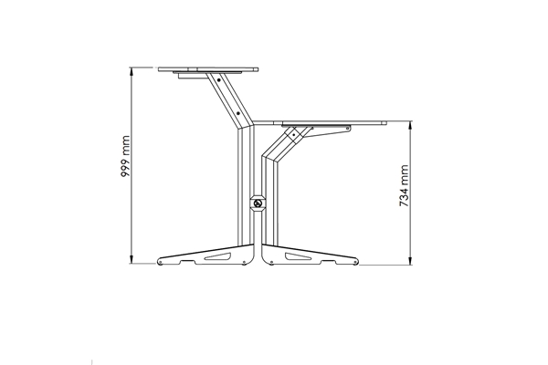 Quik Lok - Z/630 BK Workstation a 2 Ripiani Finitura Black