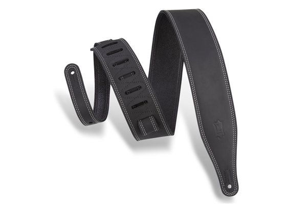 M17BDS-BLK Tracolla in pelle con doppia cucitura Black 2 1/2