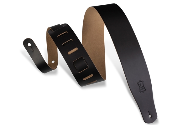 Levy's - M26-BLK Tracolla in pelle Black con retro natural 2 1/2