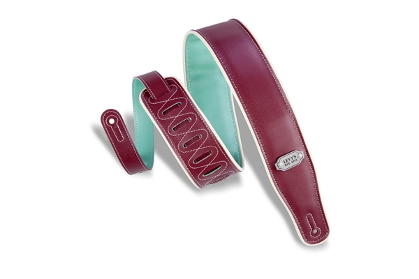 M26VCP-BRG_SEA Tracolla in vinile reversibile Burgundy e Seafom 2 3/4