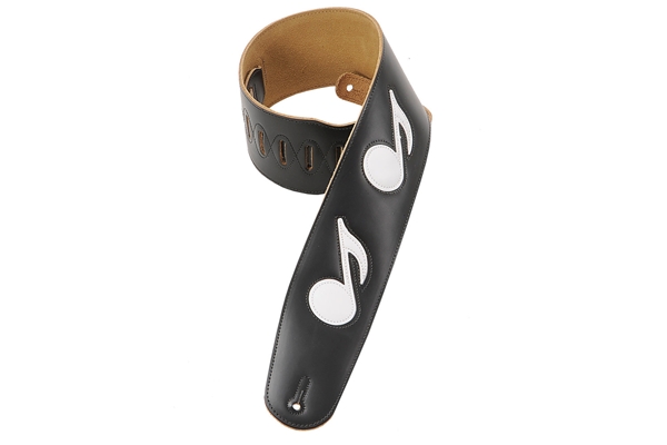 M4N-BLK Tracolla in pelle Musical Note Black 3 1/2