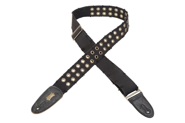MC8TWEY-BLK Tracolla in cotone usurato con occhielli in ottone Black 2