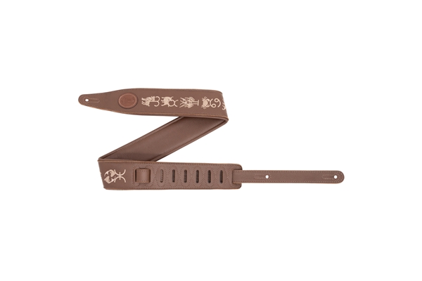 Levy's - MG317ZE-BRN Tracolla in pelle ricamata Zodiac Signs Brown 2 1/2