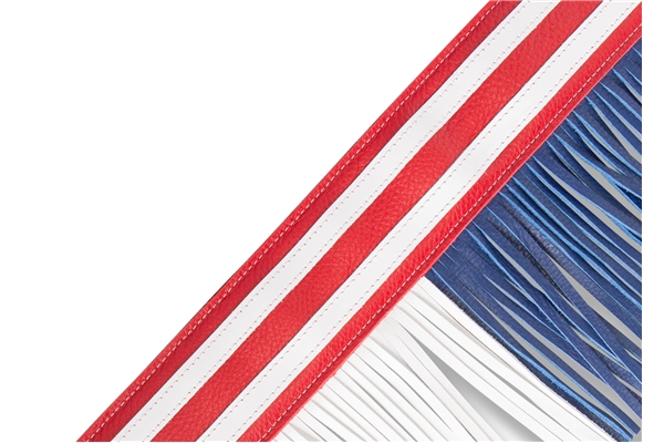 Levy's - MGFUSA-RWB Tracolla in pelle Americana Fringe Red White Blue 2 1/2