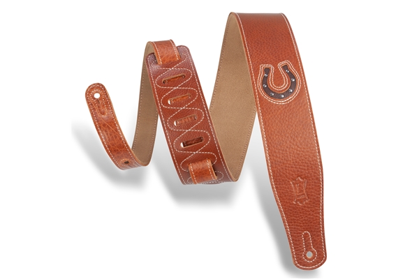 MGS26L-004 Tracolla in pelle Lucky Line Horseshoe Brown 2 1/2