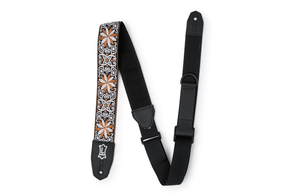Levy's - MRHHT-13 Tracolla in jacquard Yellow, White Floral Motif 2