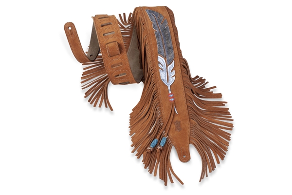 MS17AIF-004 Tracolla in pelle scamosciata Fringe Feather 2 1/2