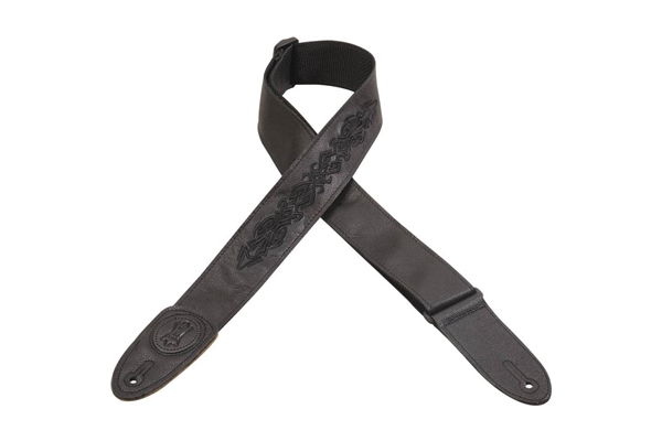 MSS7GPE-004 Tracolla in pelle con retro in polipropilene Black Embroidered 2