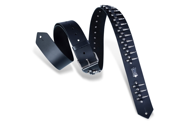 PM28-2B-BLK Tracolla in pelle con proiettili finti Bullets 2