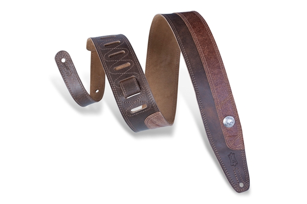 PMD4BU-DBR Tracolla in pelle con 5 cent coin Two Tone Brown 2 1/2
