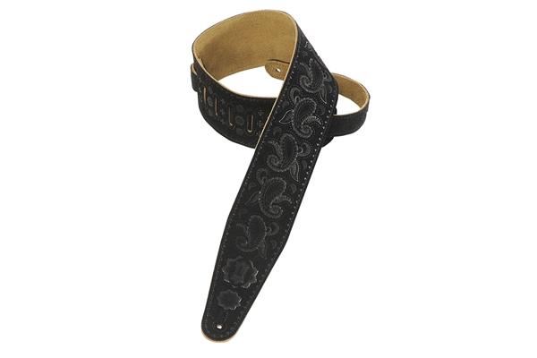 PMS44T03-BLK Tracolla in pelle scamosciata Paisley 3