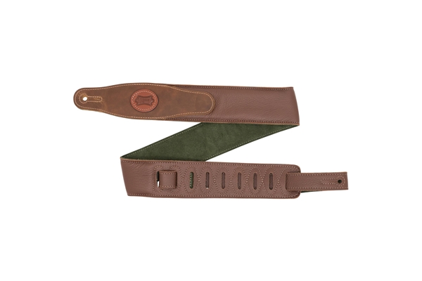 Levy's - MGS80CS-BRN-GRN Tracolla in pelle imbottita con retro in pelle scamosciata Brown & Green 2 1/2