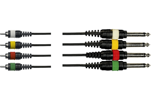 Yellow Cable - MU02 Cavo Multiplo 4x Jack Mono/4x RCA Maschio 3 m