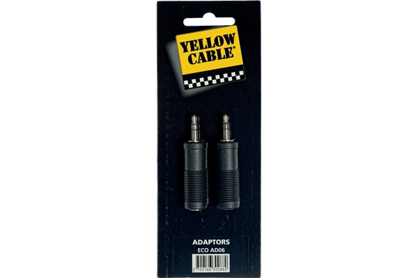 Yellow Cable - AD06 Adattatore Mini Jack TRS Maschio/Jack TRS Femmina 2 Pcs