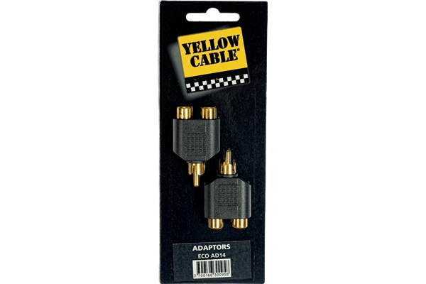 Yellow Cable - AD14 Adattatore RCA Maschio/2x RCA Femmina 2 Pcs