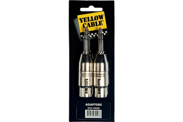 Yellow Cable - AD26 Adattatore Jack TRS Maschio/XLR Femmina 2 Pcs
