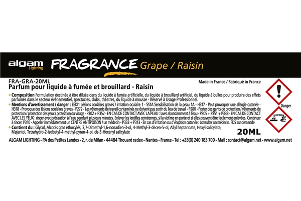 Algam Lighting - FRA-GRA-20ML Profumo per Liquido del Fumo 20ml Uva