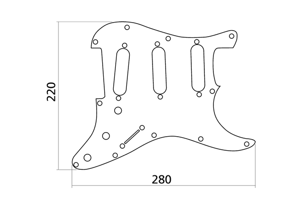 Yellow Parts - EZ1100W Battipenna 3 Strati Stratocaster® Style Bianco
