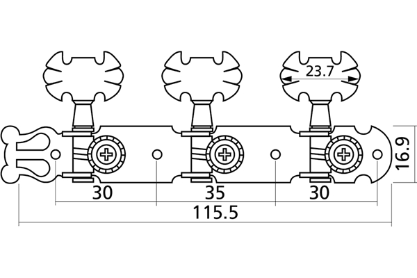 Yellow Parts - EZ1779G Meccaniche Chitarra Classica 1+1 Dorate 2 Pcs