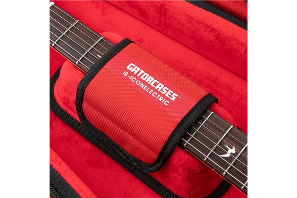 Gator Cases - G-ICONELECTRIC-25 Borsa ICON in edizione limitata per chitarra elettrica con rivestimento in nylon rosso 1000D e tracolla nascosta Gator Cases - G-ICONELECTRIC-25 Borsa ICON in edizione limitata per chitarra elettrica con rivestimento in nylon rosso 1000D e tracolla nascosta