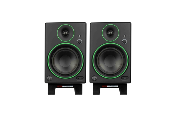 Gator Frameworks - GFW-SPKSTMNDSK-WDG - Coppia di supporti angolati per speaker da scrivania
