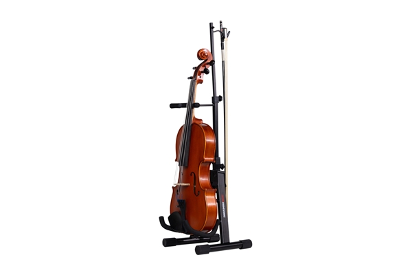 Gator Frameworks - GFW-BNO-VLNVLA Supporto pieghevole per violino e viola con struttura in acciaio e gancio per archetto Gator Frameworks - GFW-BNO-VLNVLA Supporto pieghevole per violino e viola con struttura in acciaio e gancio per archetto
