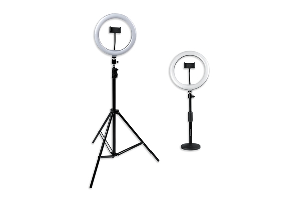 Gator Frameworks - GFW-RINGLIGHTSET Set con due anelli LED e supporti per smartphone ideale per streaming, podcast e content creation Gator Frameworks - GFW-RINGLIGHTSET Set con due anelli LED e supporti per smartphone ideale per streaming, podcast e content creation
