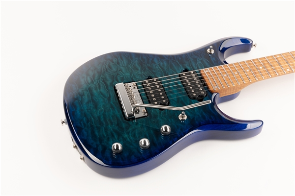 Music Man - JP15 7 Cerulean Paradise Quilt Tastiera Acero Figurato Roasted