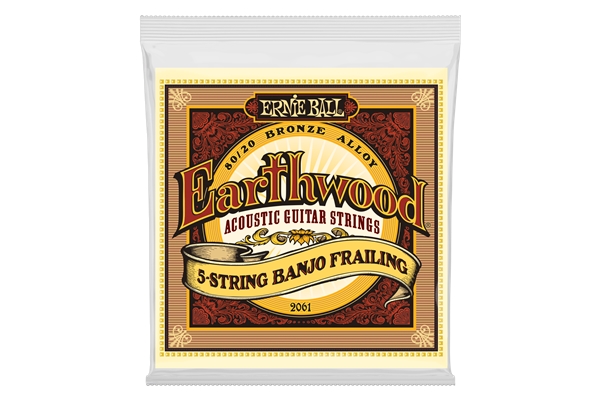 Ernie Ball - 2061 Earthwood Banjo Frailing Terminate ad Anello Bronzo 80/20