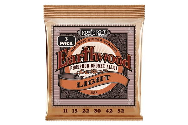 Ernie Ball - 3548 Earthwood Light Phos  3 Pk 11 52