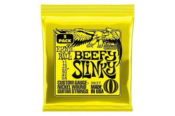Ernie Ball - 3627 Beefy Slinky Nckl Wnd 3 Pk 11 54