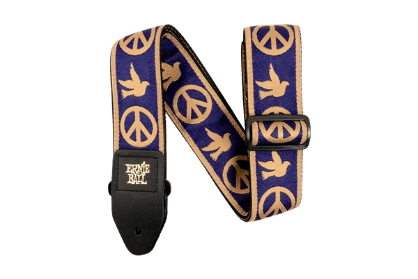 4699 Tracolla Navy Blue and Beige Peace Love Dove Jacquard Strap 2021
