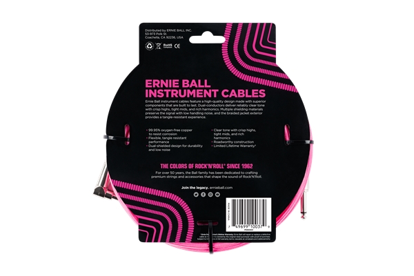Ernie Ball - 6083 Cavo Braided Neon Pink 5,49 m