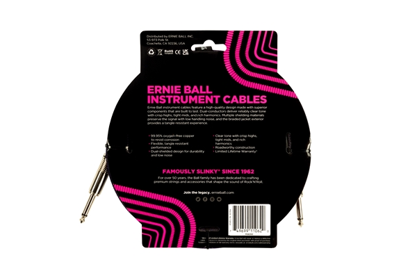 Ernie Ball - 6393 Braided Straight Straight 3m