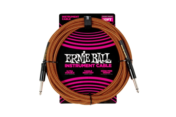 Ernie Ball - 6468 Braided Pumpkin Pie Straight-Straight 3m