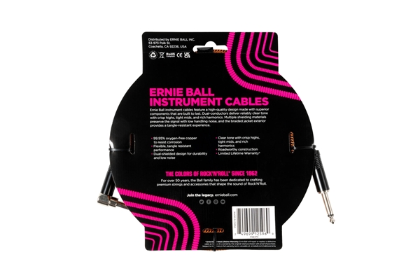Ernie Ball - 6470 Braided Pumpkin Pie Straight-Angle 3m