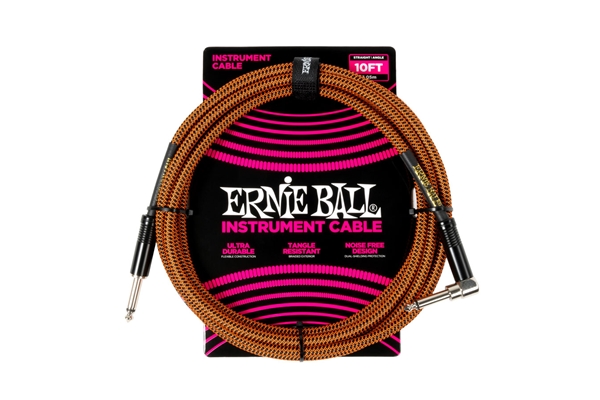 Ernie Ball - 6470 Braided Pumpkin Pie Straight-Angle 3m