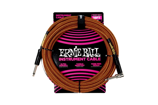 Ernie Ball - 6471 Braided Pumpkin Pie Straight-Angle 5,5m