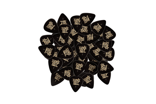 Ernie Ball - Plettri Standard Neri Thin, Busta da 144