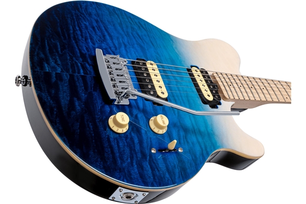 Sterling by Music Man - Axis AX3 Quilted Maple Spectrum Blue
