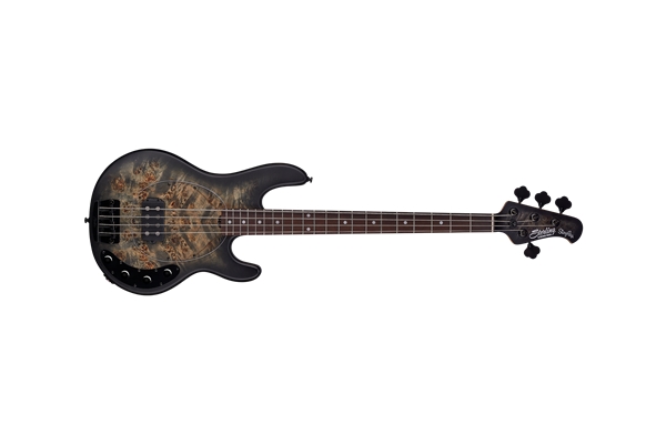 Sterling by Music Man - Stingray Ray34PB 4 Poplar Burl Trans Black Satin
